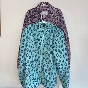 Eddie Bauer Teal and Purple Fleece Jackets girls large 10/12